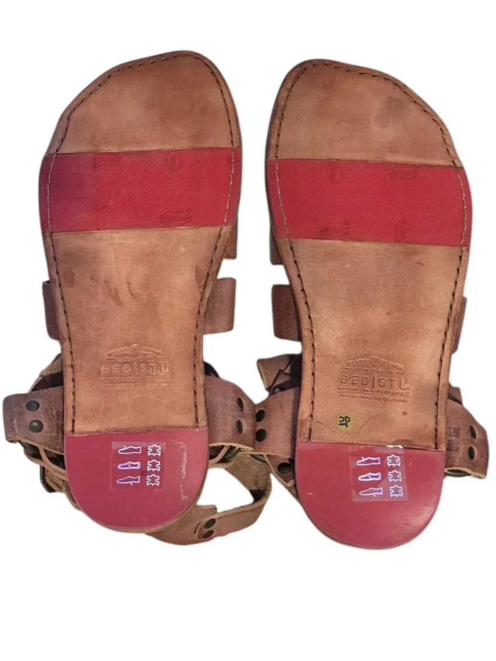 Bedstu Bed Stu Hera Gladiator Almond Rustic Strap Studded Sandals Womens 11 NEW